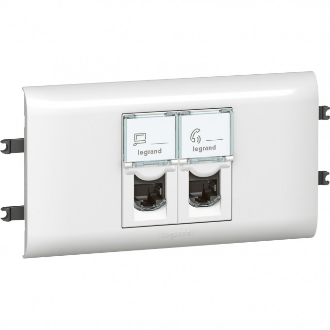 Розетка LEGRAND 2 x RJ 45 Программа Mosaic с рамкой и суппортом для DLP с крышкой 65 мм категория 6 UTP белый 078663 Розетка LEGRAND 2 x RJ 45 Программа Mosaic с рамкой и суппортом для DLP с крышкой 65 мм категория 6 UTP белый 078663