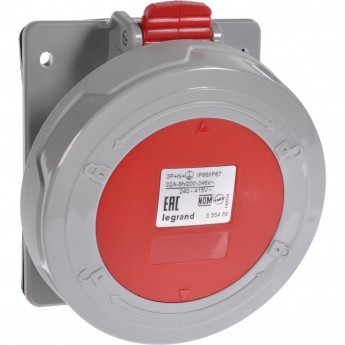 Встраиваемая розетка LEGRAND P17 Tempra Pro IP 66/67 380/415 В 32 A 3К+З Встраиваемая розетка LEGRAND P17 Tempra Pro IP 66/67 380/415 В 32 A 3К+З