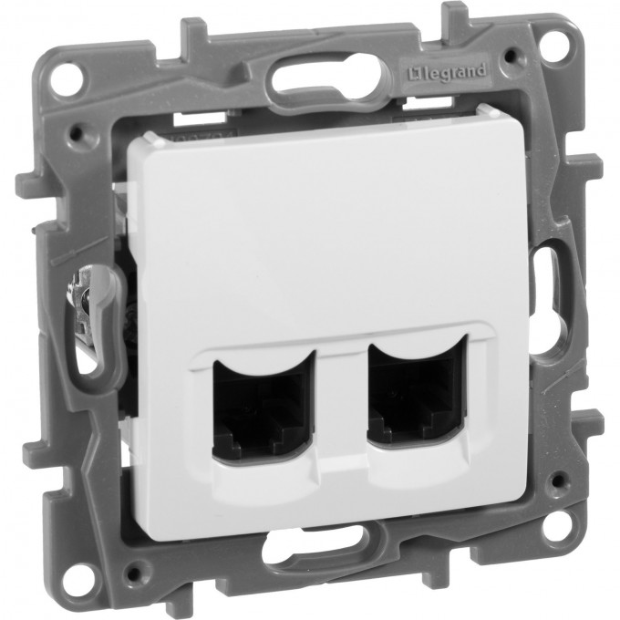 Двойная розетка LEGRAND Etika RJ 45 категория 5е UTP белый 672255 Двойная розетка LEGRAND Etika RJ 45 категория 5е UTP белый 672255