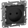 Розетка LEGRAND 2К со шторками немецкий стандарт винтовые зажимы 16 А 250 В Etika антрацит 672634