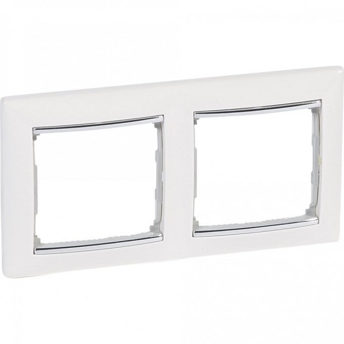 Рамка LEGRAND Valena 2 поста горизонтальный монтаж белый/серебряный штрих 770492 Рамка LEGRAND Valena 2 поста горизонтальный монтаж белый/серебряный штрих 770492