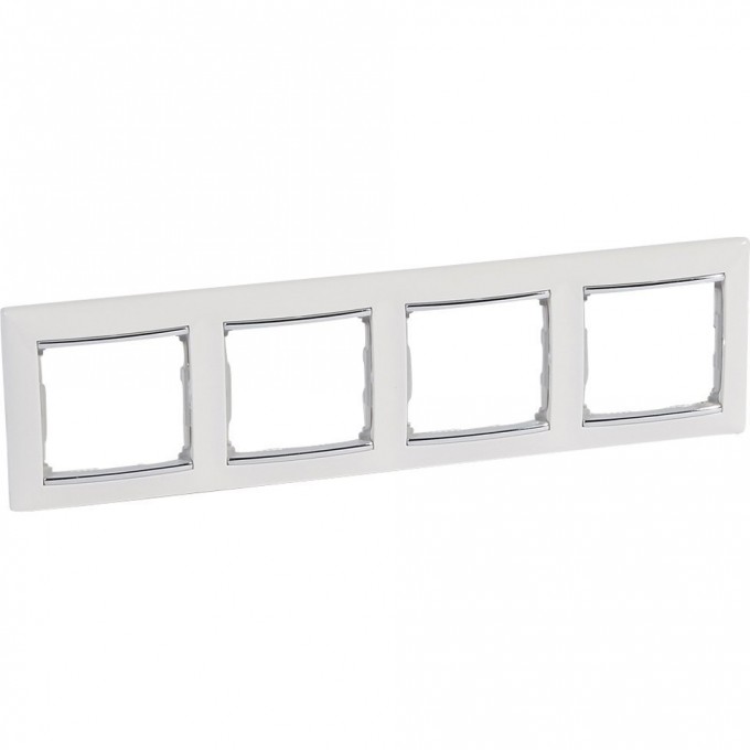 Рамка LEGRAND Valena 4 поста горизонтальный монтаж белый/серебряный штрих 770494 Рамка LEGRAND Valena 4 поста горизонтальный монтаж белый/серебряный штрих 770494