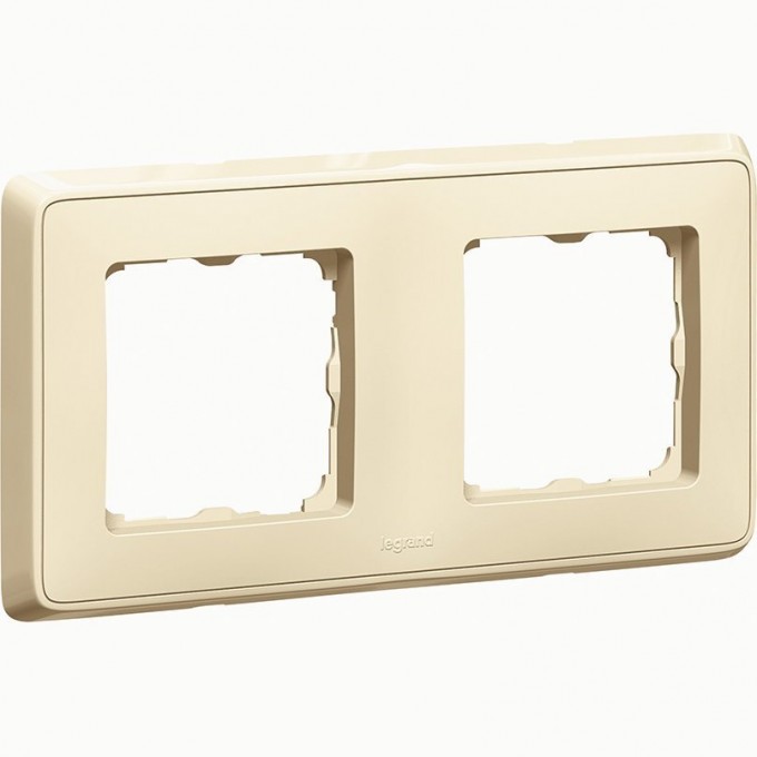 Рамка LEGRAND Cariva 2 поста горизонтальный/вертикальный монтаж слоновая кость 773752 Рамка LEGRAND Cariva 2 поста горизонтальный/вертикальный монтаж слоновая кость 773752
