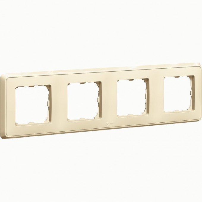 Рамка LEGRAND Cariva 4 поста горизонтальный/вертикальный монтаж слоновая кость 773754 Рамка LEGRAND Cariva 4 поста горизонтальный/вертикальный монтаж слоновая кость 773754