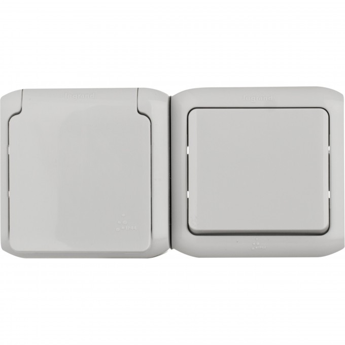 Выключатель LEGRAND Quteo 2К+З розетка с защитными шторками 16 A 250 В IP 44 серый 782348 Выключатель LEGRAND Quteo 2К+З розетка с защитными шторками 16 A 250 В IP 44 серый 782348