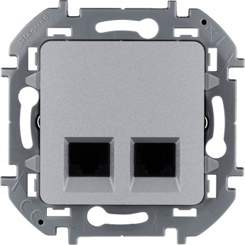 Розетка двойная LEGRAND INSPIRIA RJ 45 категория 5e UTP алюминий Розетка двойная LEGRAND INSPIRIA RJ 45 категория 5e UTP алюминий